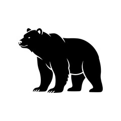 Fototapeta premium Vector illustration of a cute wild polar bear silhouette and mammal animal symbol for nature wildlife or zoo design