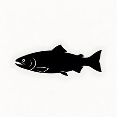 Fish vector illustration on black background with ocean and aquatic elements
