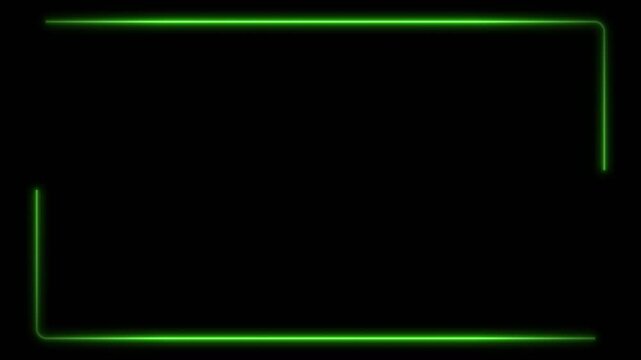 Neon Green Gradient Streamer Facecam Border Overlay with Seamless Glowing Light Animation (4K)