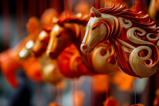 concept for The 2026 Chinese animal of the Year, thw year of the Horse, specifically the Yang Fire Horse