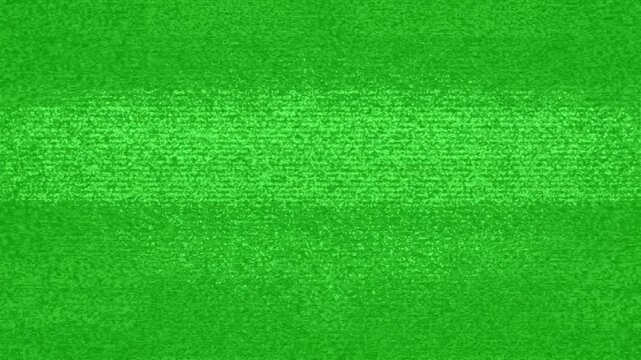 Analog TV static noise effect on green screen background