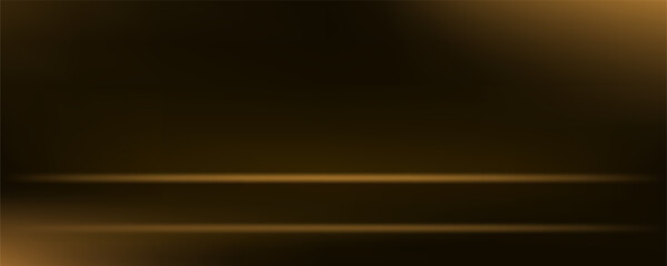 Empty dark gold studio background space for selling products, backdrop, wallpaper, background, text. Vector illustration.