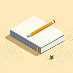 Notebook and pencil illustration concept for education and business