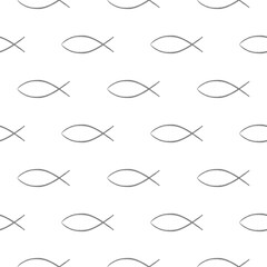 Floating fish seamless pattern isolated on white background © sljubisa