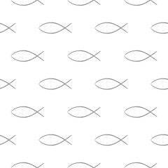 Floating fish seamless pattern isolated on white background © sljubisa