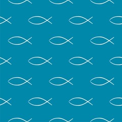 Floating fish seamless pattern isolated on color background © sljubisa