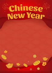 vector decorative frame set for Chinese New Year 2026, design for greeting card poster invitation packaging and background