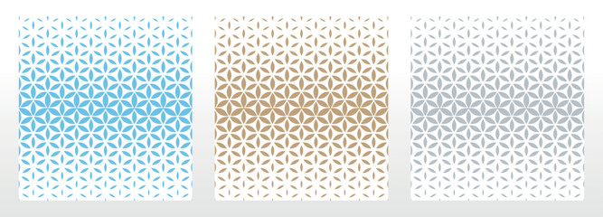 Collection of flower geometric patterns. Seamless vector backgrounds. Colored ornaments. Ornament for fabric, wallpaper, packaging. Decorative prints