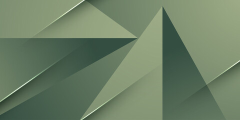 Abstract triangle green pattern background. Simple element banner background papercut style. Modern shadow textured concept design.