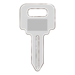 Simple Silver Key Illustration Isolated