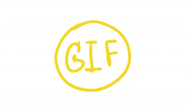 Hand-drawing gif writing doodle grunge circle highlights animation, marker with transparent background