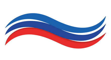 Abstract wave design featuring three flowing horizontal ribbons in shades of blue and red for dynamic branding and motion.