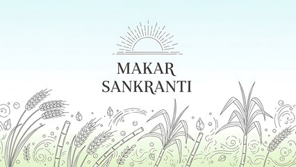 Celebrating Makar Sankranti with Traditional Harvest Festival Elements under a Bright Sun