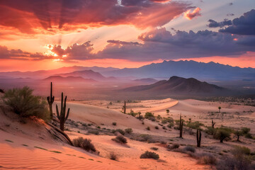 sunset in the desert