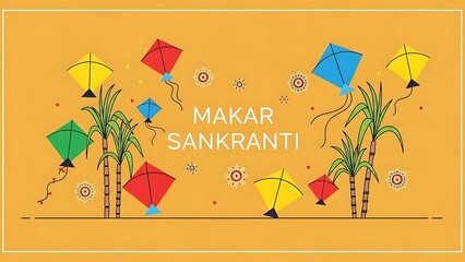 Vibrant Kites Soaring High in the Sky during Makar Sankranti Festival Celebration