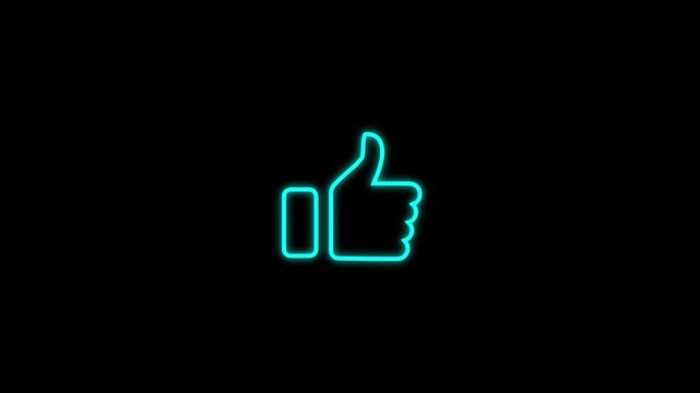Line thump up icon animation. Like icon motion graphics. Social media like increasing video. hand gesture like icon 4k video footage.