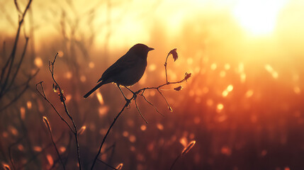 bird in the sunset