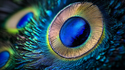 peacock feather close up