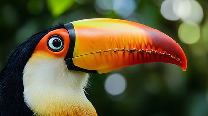 toucan on a green background