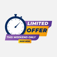 Limited-time offer tag design for retail promotion, stock clearance, digital marketing, and web ads.