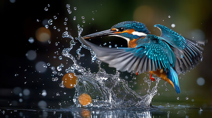 blue bird in water