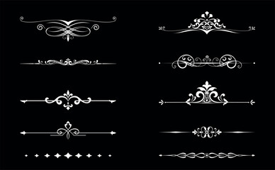 Vintage set. Floral elements for design monograms, invitations, frames, menus and labels. Graphic design of the website, cafes, boutiques, hotels, wedding invitations.