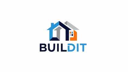 Modern House Logo Design with Buildit Text.