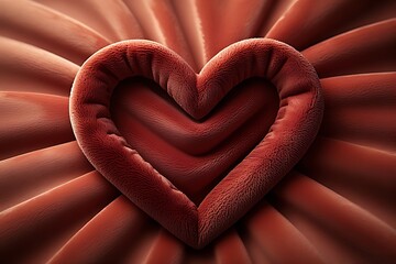 Extreme Macro Velvet Heart Folded Detail.