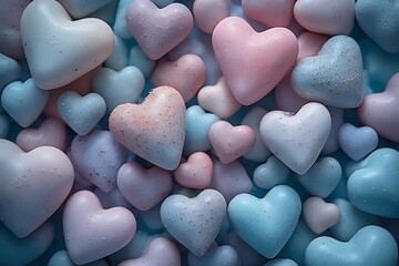 Modern Silicone Hearts Pastel Art Product Photography with Minimalist Style.