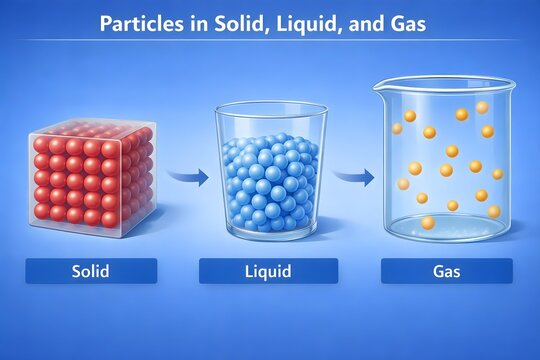 How particles behave in solid liquid and gas diagram