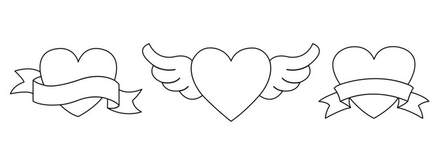 set of heart symbols