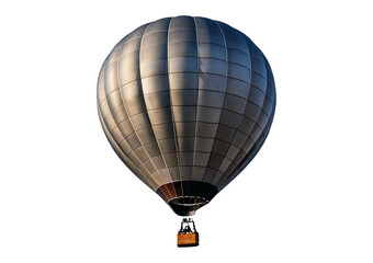 Naklejka premium Gray hot air balloon floating isolated on transparent or white background