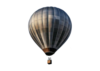 Gray hot air balloon floating isolated on transparent or white background