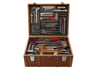 Open Tool Box isolated on transparent or white background