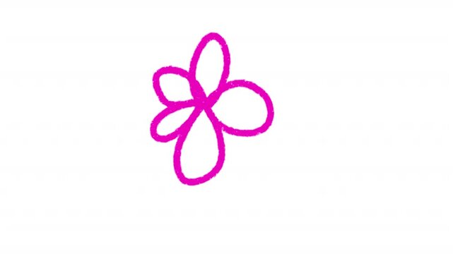 Hand-drawing flower doodle grunge circle highlights animation, marker with transparent background