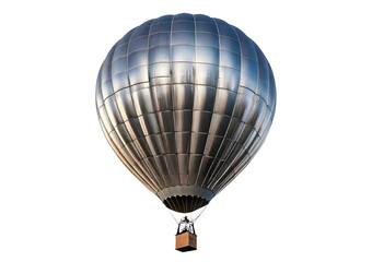 Silver hot air balloon floating isolated on transparent or white background