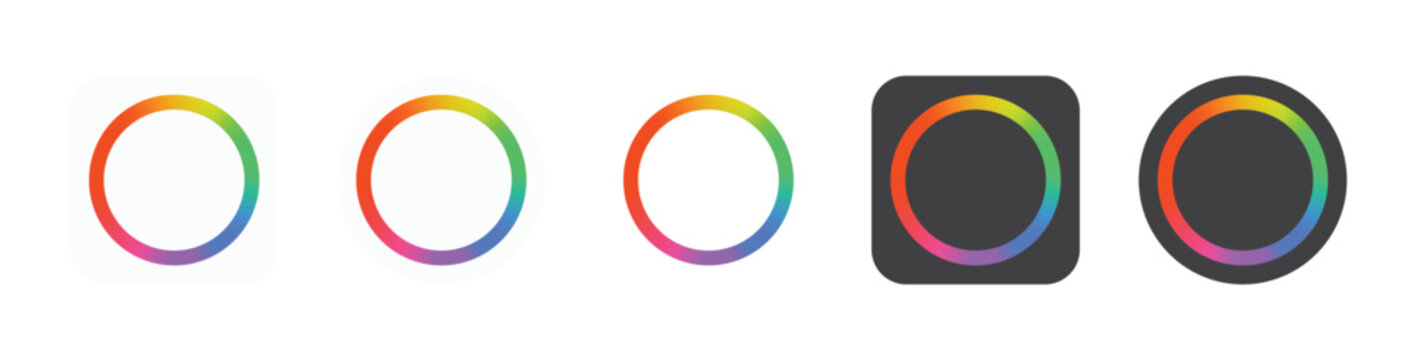 Payoneer App Logo Variations with Colorful Gradient Circle Design, Editorial Use Only