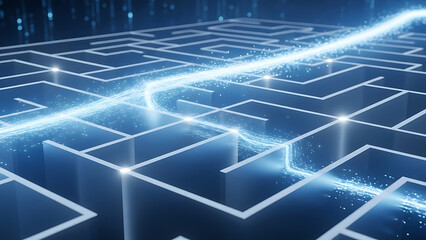 Digital Maze Solution Path