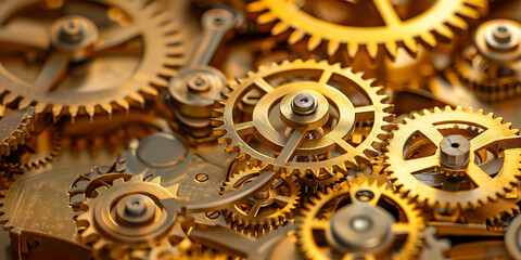 Detailed View of Mechanical Gears and Texture