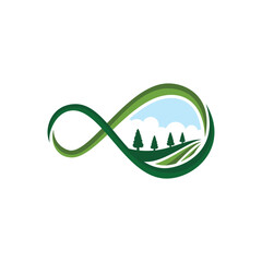 Infinity Loop Nature Landscape Logo