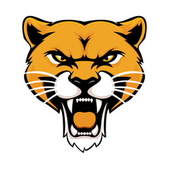 Сougar logo for design. Roaring puma logo. Mascot featuring an angry puma's head. Vector illustration of a puma for sports teams, mascots, businesses, and design.
