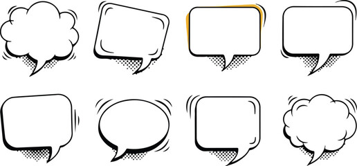 Collection of Blank Comic Speech Bubbles for Communication and Dialogue © Jakmania