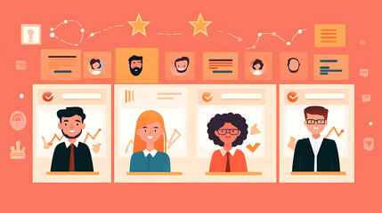 Business and sales-themed background with icons like shopping carts, money, stores, and packages. Ideal for wallpaper, presentations, marketing, and e-commerce designs.