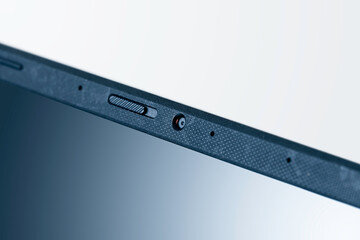 Close-up notebook camera and display.