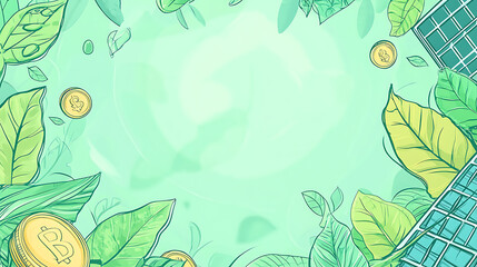 Business and sales-themed background with icons like shopping carts, money, stores, and packages. Ideal for wallpaper, presentations, marketing, and e-commerce designs.