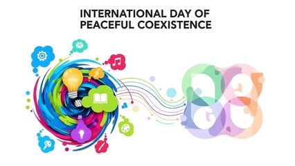 Vibrant illustration promoting International Day of Peaceful Coexistence