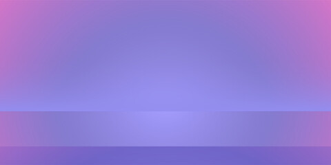 Obraz premium Abstract gradient podium background. Violet, purple and lilac empty 3d studio backdrop. Clean scene for product presentation mockup template. Vector illustration