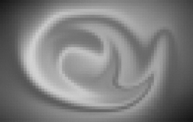 Fototapeta premium A monochrome abstract swirl design featuring a pixelated vortex shape and soft gradient tones. Perfect for digital art, modern backgrounds, posters, templates, branding, and creative visual projects.