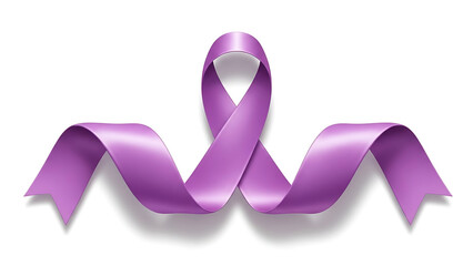Purple ribbon symbolizing awareness and support