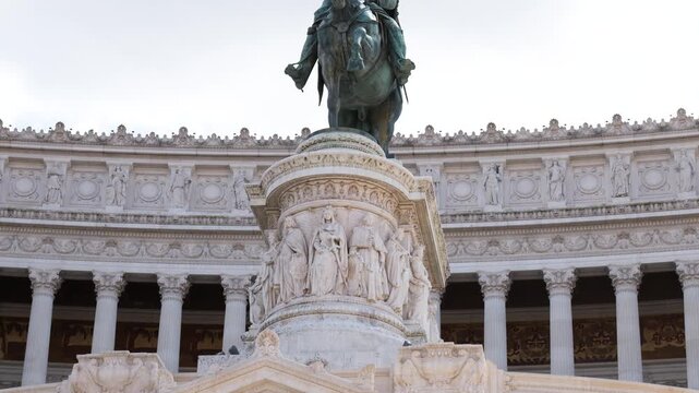 statue victor emmanuel ii national monument also called vittoriano or altare della patria stands prominently rome front iconic sculpture symbol monumental art 